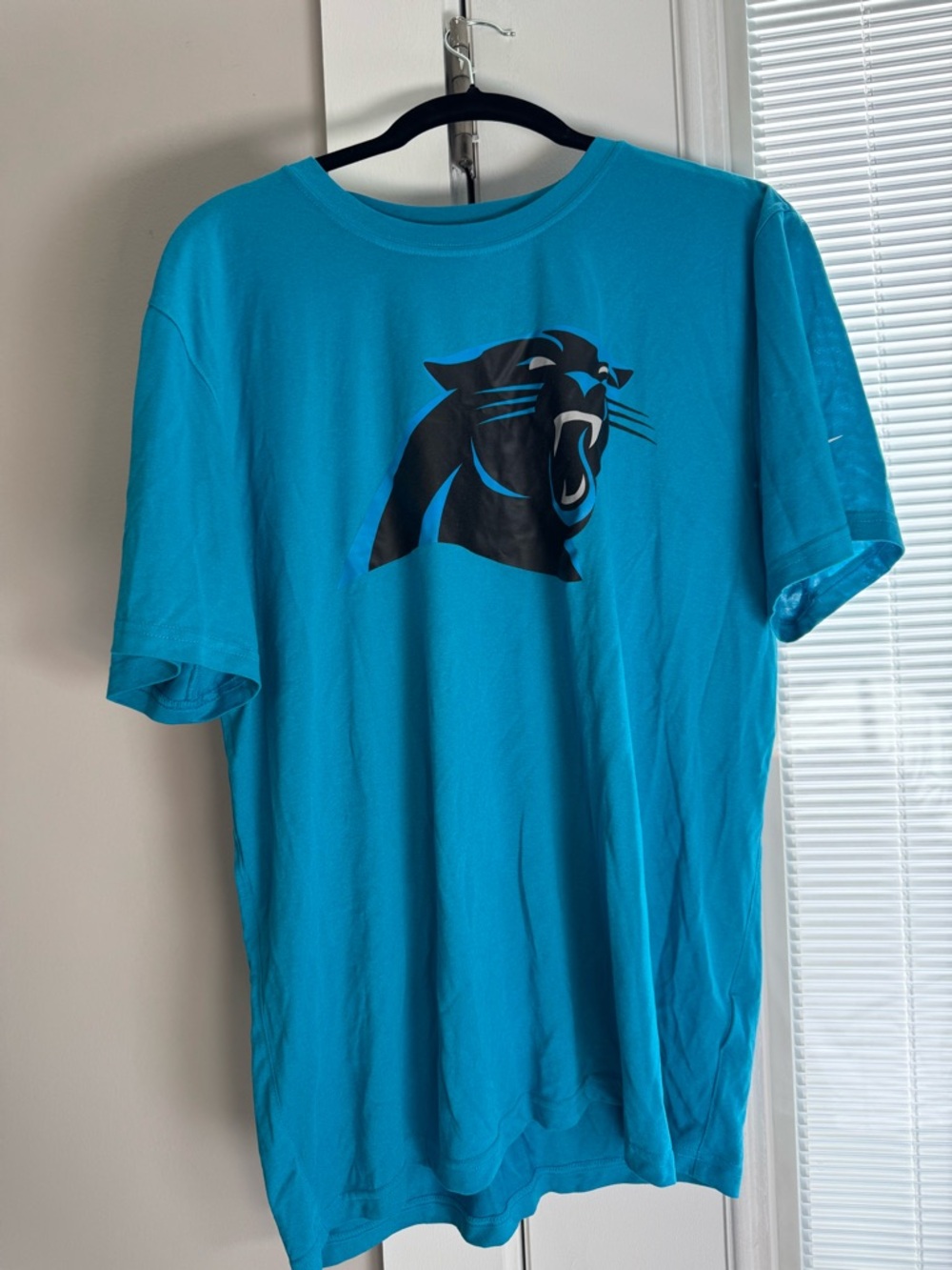 Carolina Panthers Teal Logo T-Shirt - Nike Dri Fit Men's Short Sleeve
